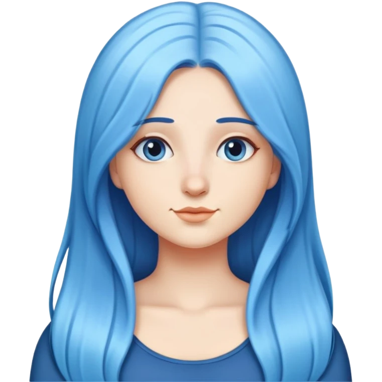 Perfect {{{ curvy}}} {{straight very long medium to sky blue hair}} emoji