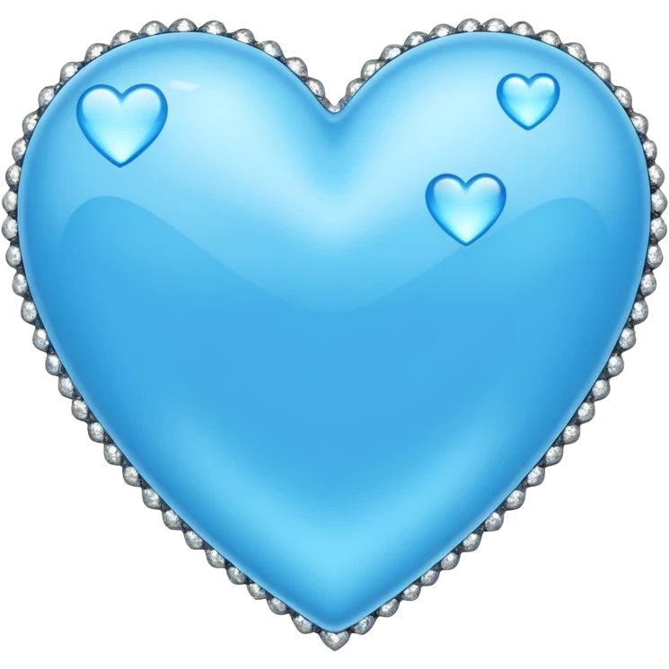 sky blue heart with bling effect emoji