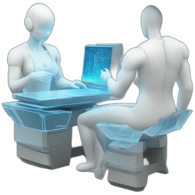 Biomedical-Engineer-studying-hologram-3d-model-of-breast emoji