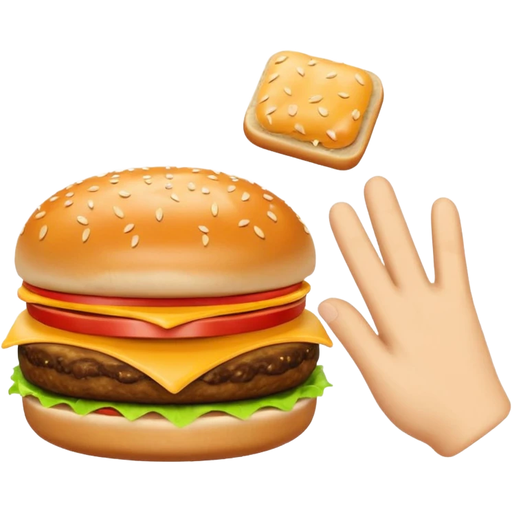 Cheeseburger high fiving emoji