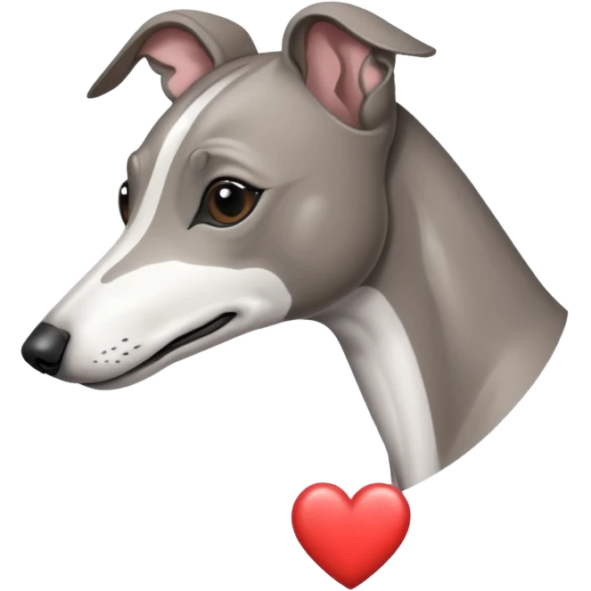 brindle grey whippet hearts emoji