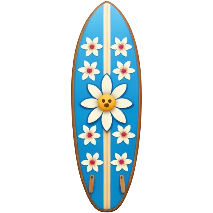 Blue Surfboard with Flower Pattern emoji
