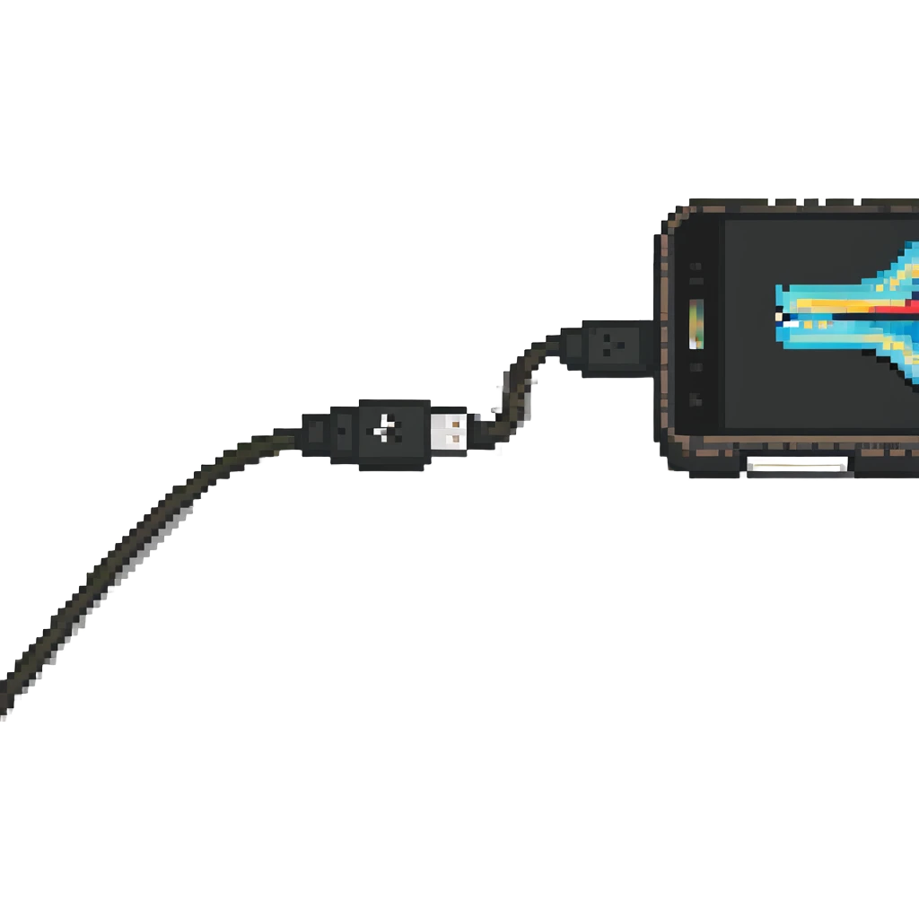 Charging cable frayed and sparking emoji