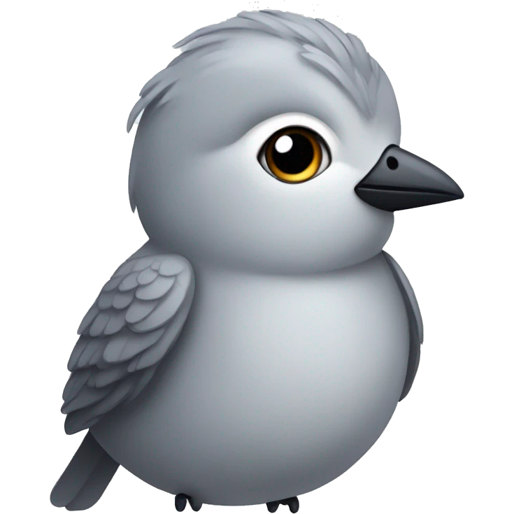 Little cutie gray bird  emoji