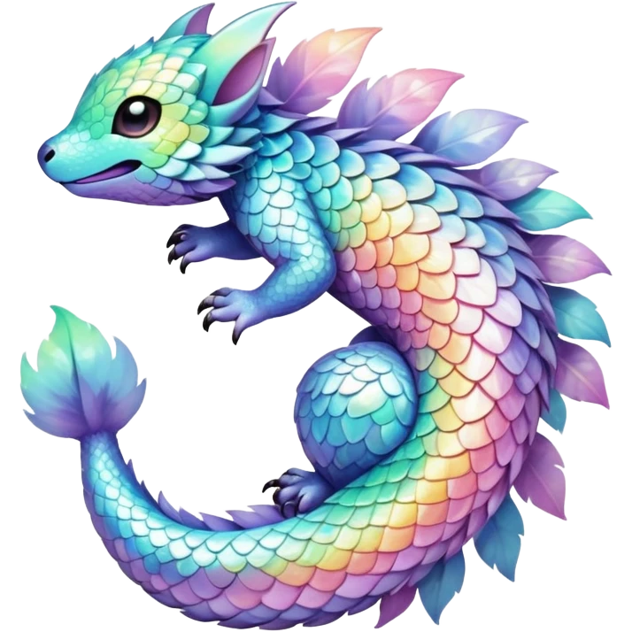 Pastel Randomly-colored sparkly exotic Fakémon-creature emoji