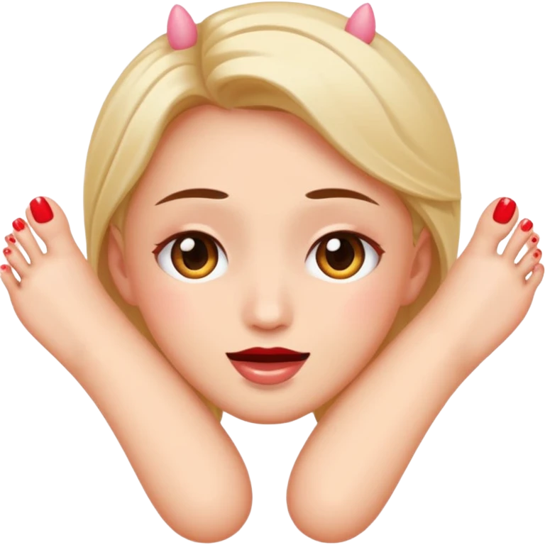 blushing face with nails and feets behind taka original emoji emoji