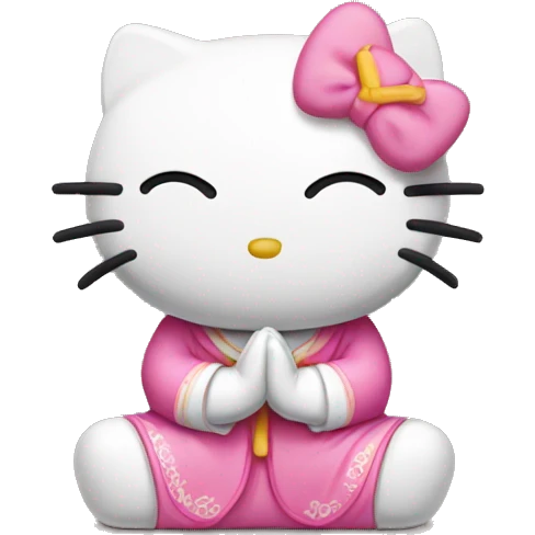 Hello kitty praying emoji