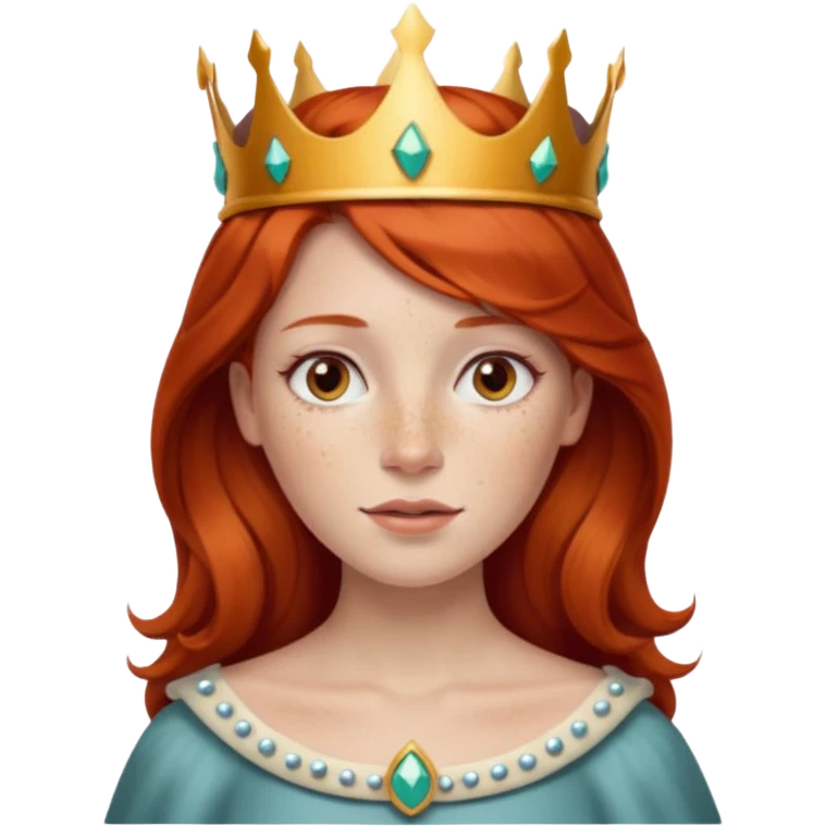 woman pelirroja con corona  emoji