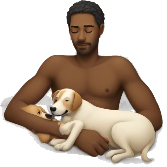 man sleeps with a dog emoji