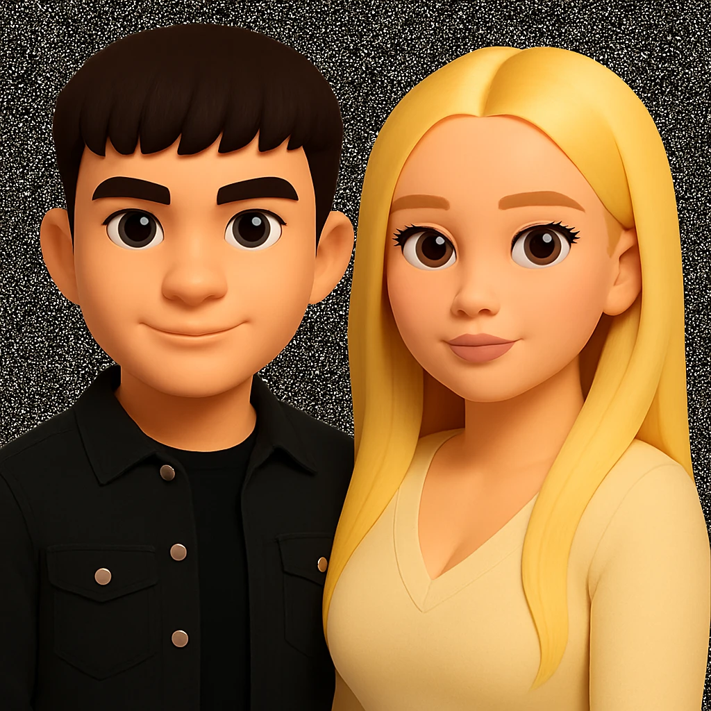Slightly increase the volume of the upper body of the girl and slightly rotate her to face forward, preserving the style of the original image. emoji