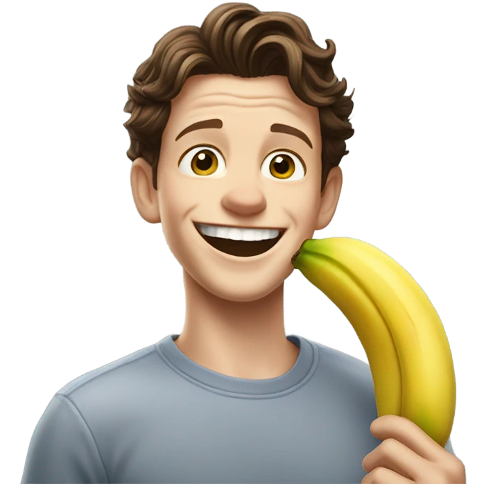 Tom holland with banana emoji