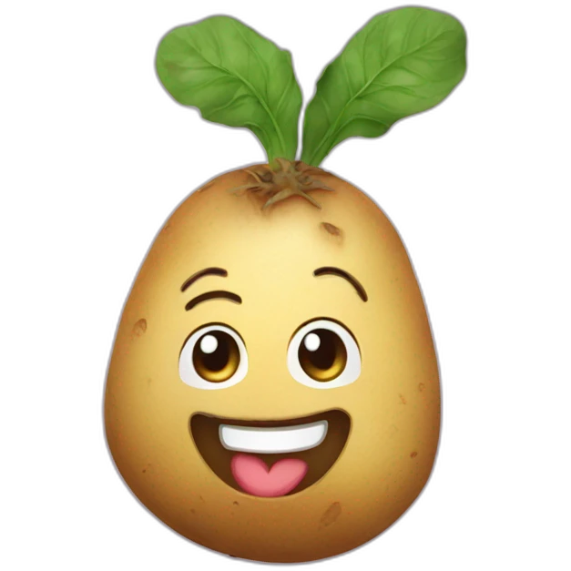 Happy potato emoji