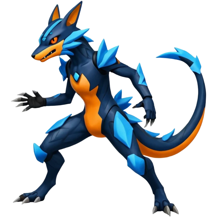 Edgy futuristic Zeraora-Salandit-Lucario-fusion emoji
