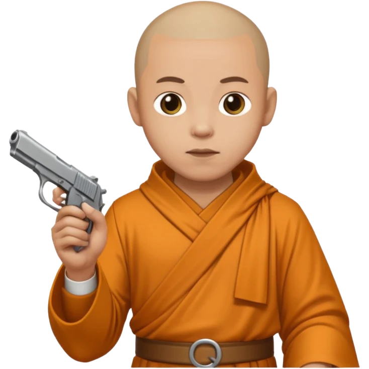 monk with gun  emoji