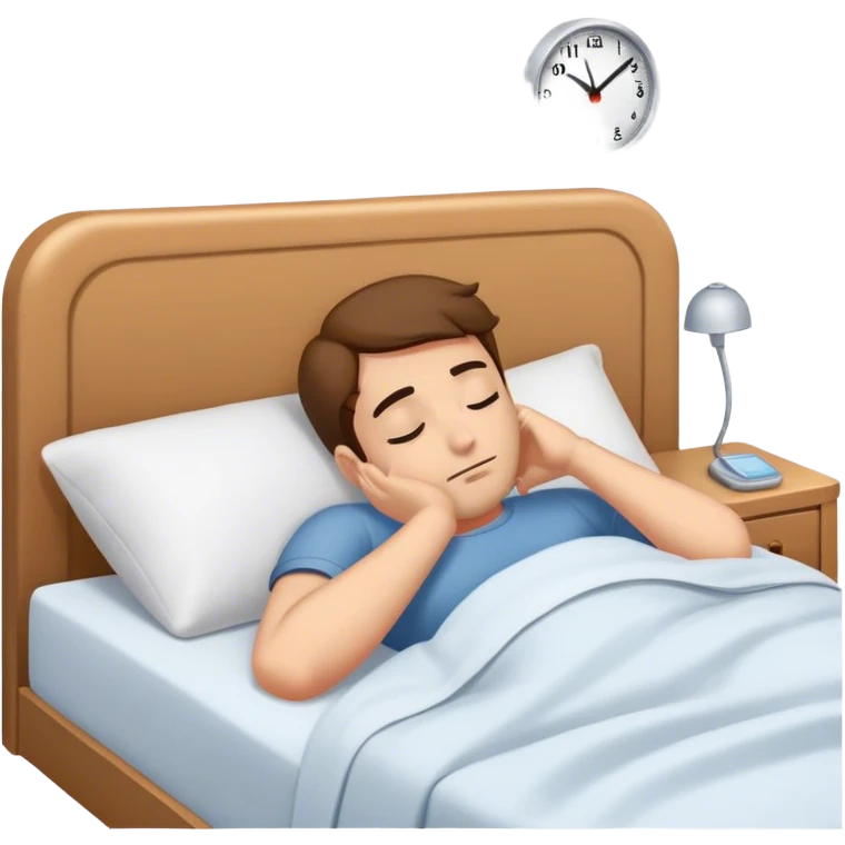Man lying on his side in bed with his arm on his head waiting patiently  emoji