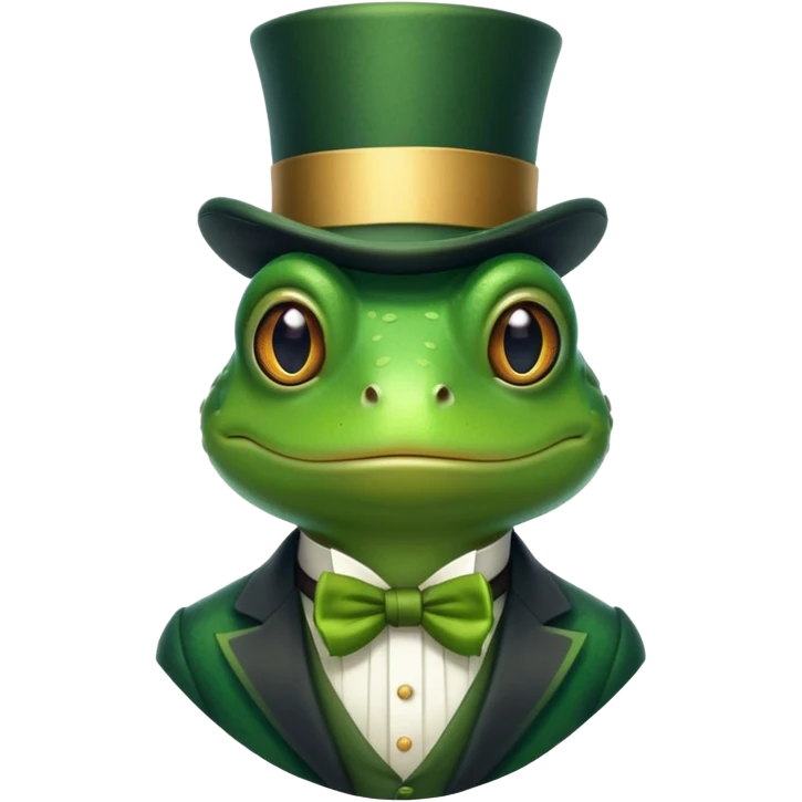 Frog wearing top hat  emoji