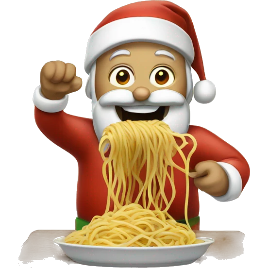 Santa eating spaghetti  emoji
