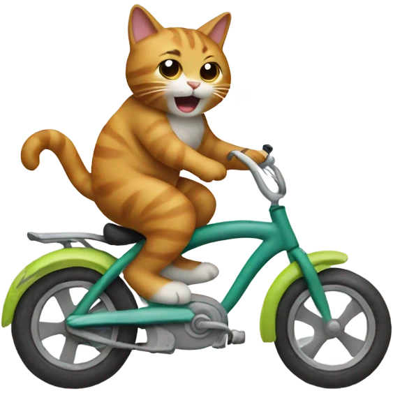 Cat riding a bike emoji