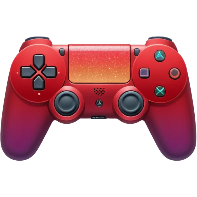 red ombre PlayStation console with glitter emoji