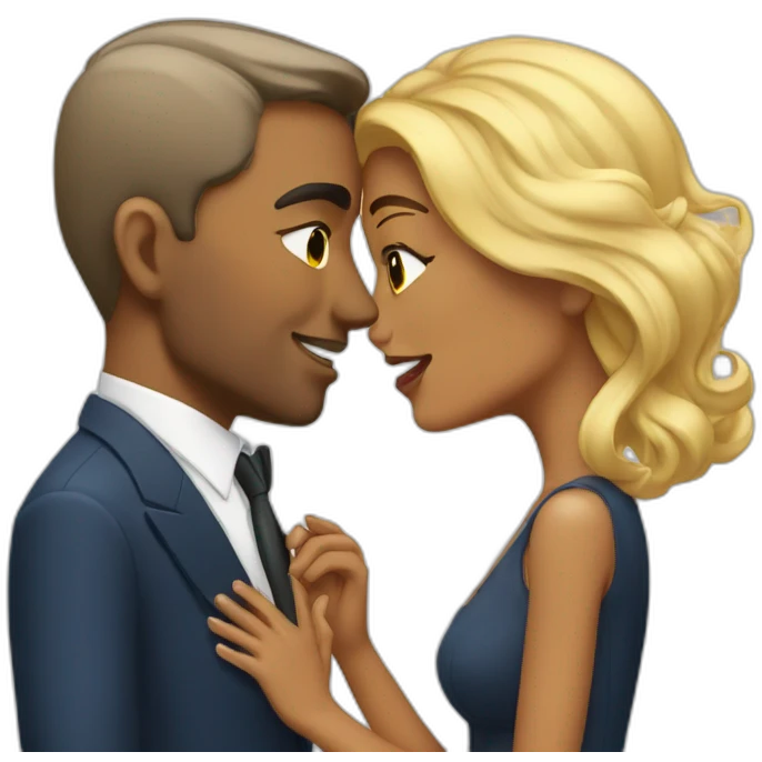 Millionaire couple kissing emoji