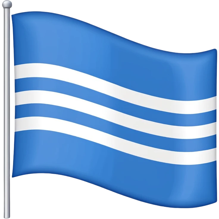 emoji Flag with 3 simple  horizontal lines: white, blue, white, equal one to another/ No other signs. lines equal. only 3 emoji