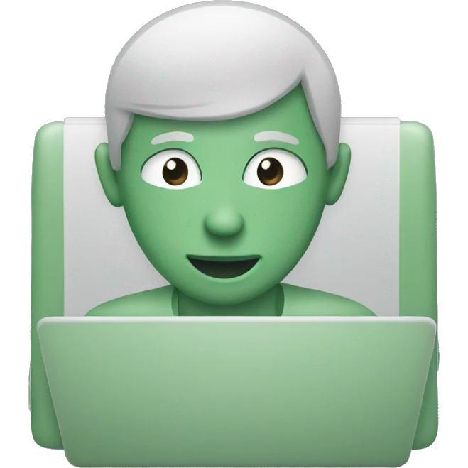 Sage green laptop emoji
