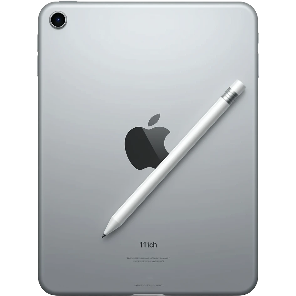 Gere um emoji de um iPad 11 prata com a Apple Pencil emoji
