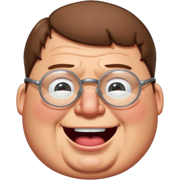 cartoon peter griffin with glasses as a laughing crying emoji in family guy art style emoji