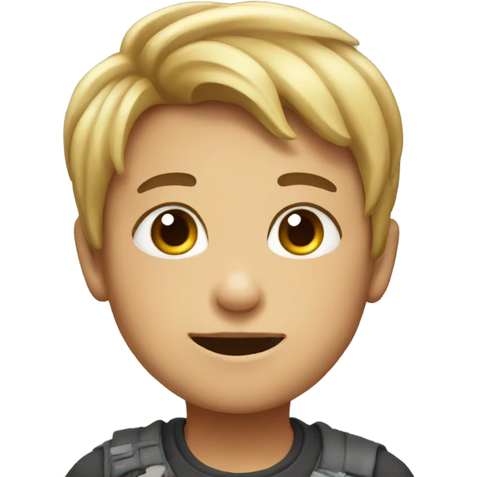 boy with mon emoji
