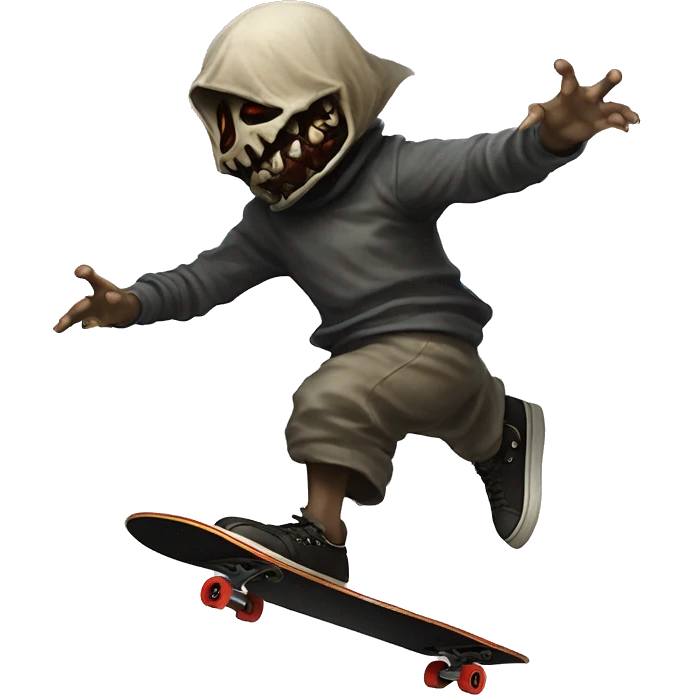 The asylum demon from dark souls doing a kickflip on a skateboard  emoji