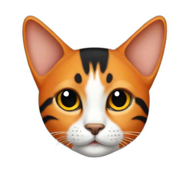 Cat orange and black emoji