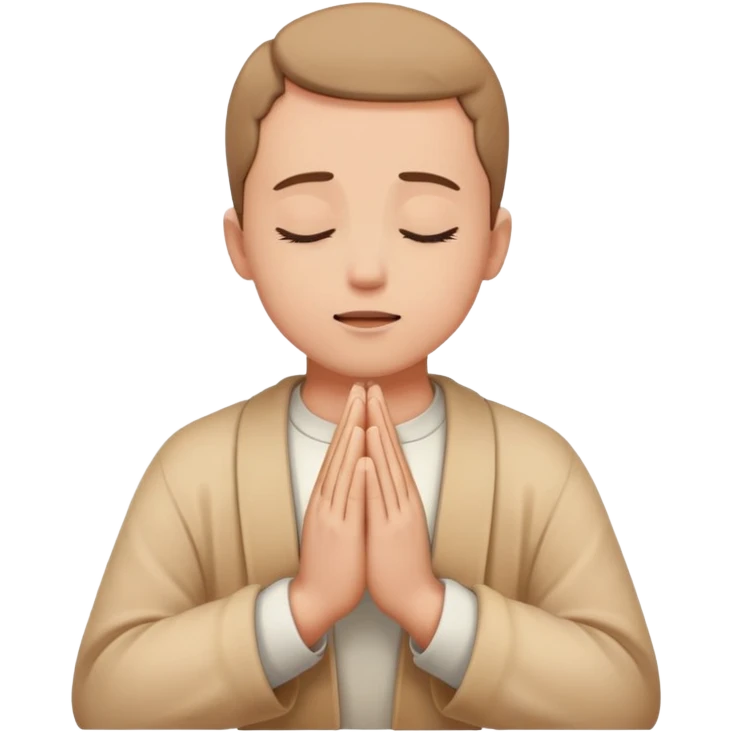 Person praying and talking to God, spiritual connection emoji