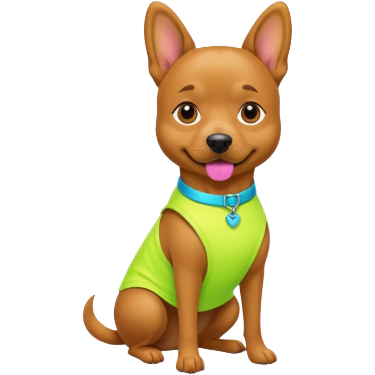 DOG wearring neon fashion dress emoji