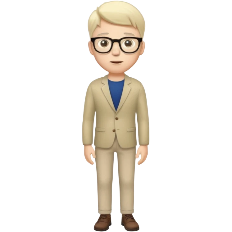 white male model wearing glasses full body emoji