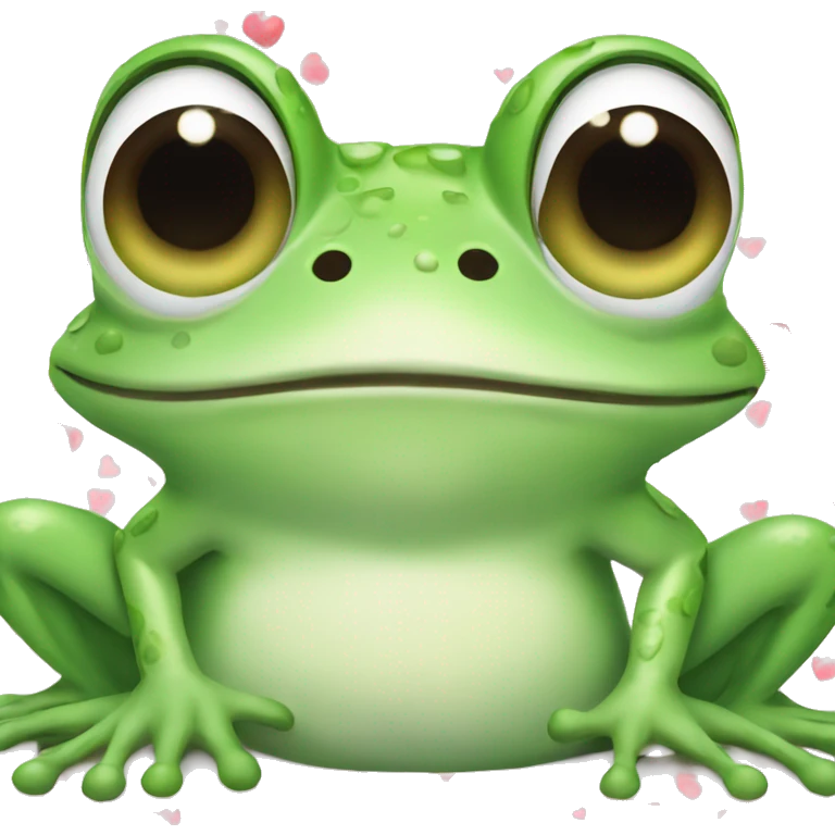 Frog with hearts for eyes emoji