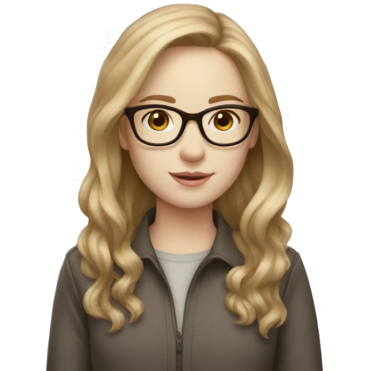 Pale skin, light brown hair, glasses emoji