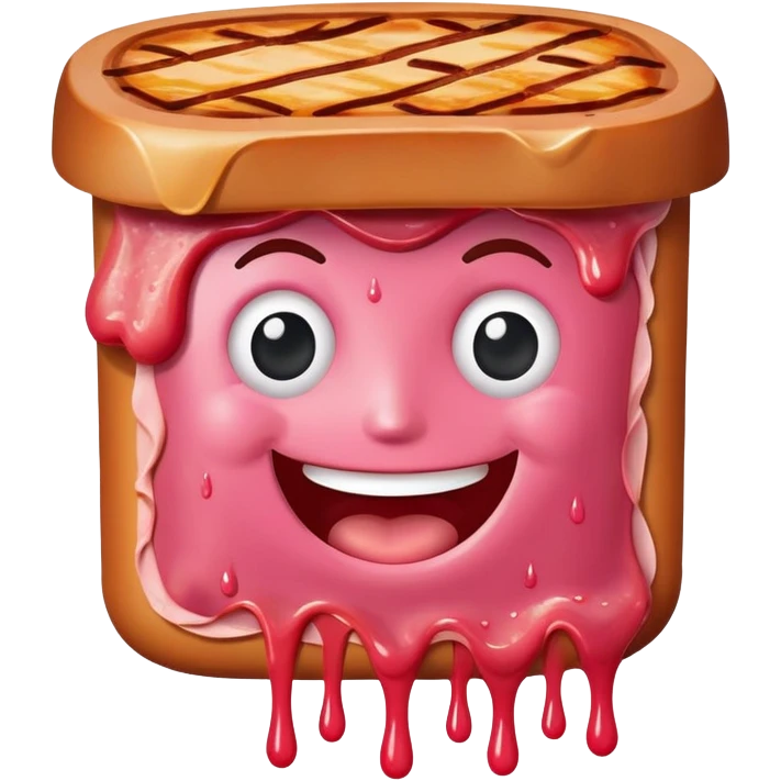  SPAM meat melted pink dripping sauce happy face emoji