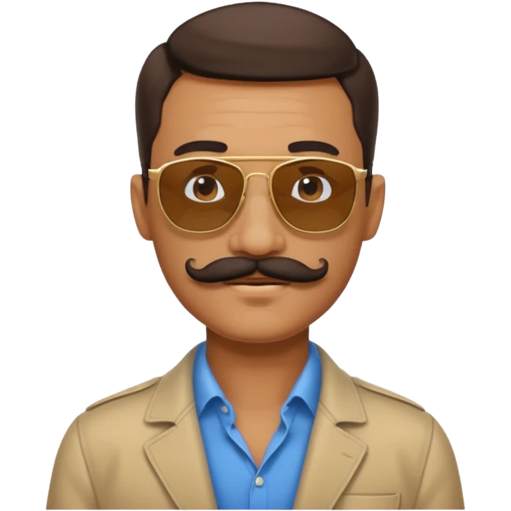 mustache police with sunglasses emoji