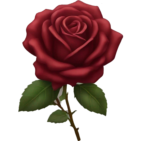 Dark red rose with black bow around stem emoji