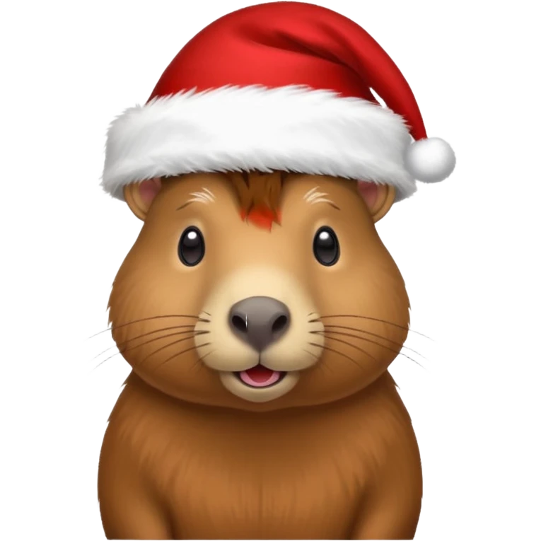 Un. Capibara, un sombrero de Navidad. emoji