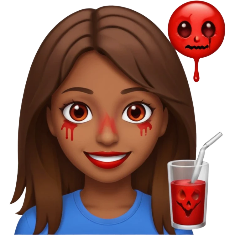 Stoner girl brown long hair emoji