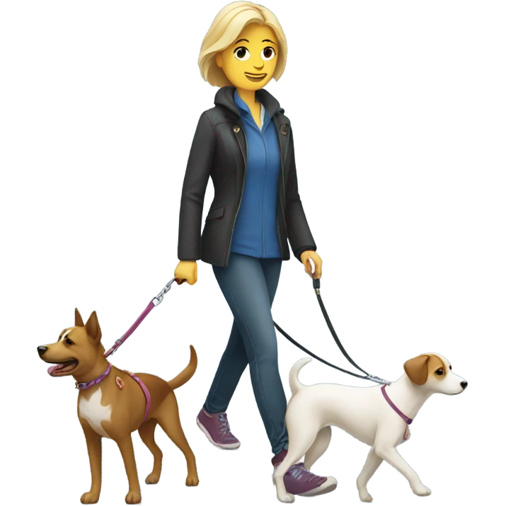 White woman walking a dog  emoji
