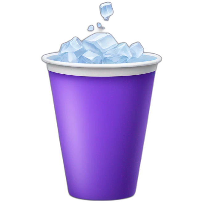 Cup with purple lean in it and ice emoji