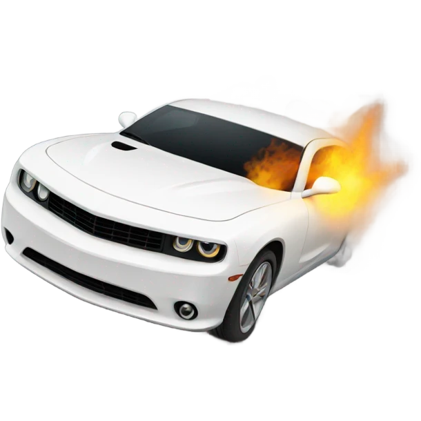 White car doing burnout  emoji