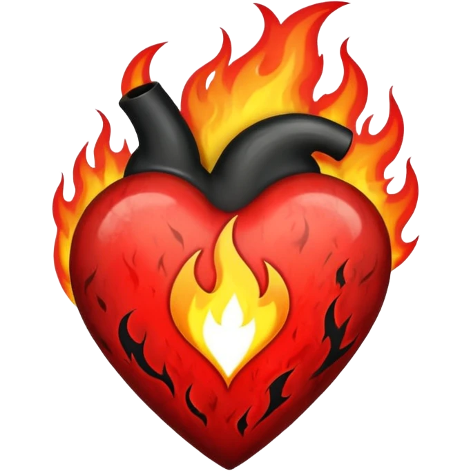 heart with black and red flames emoji