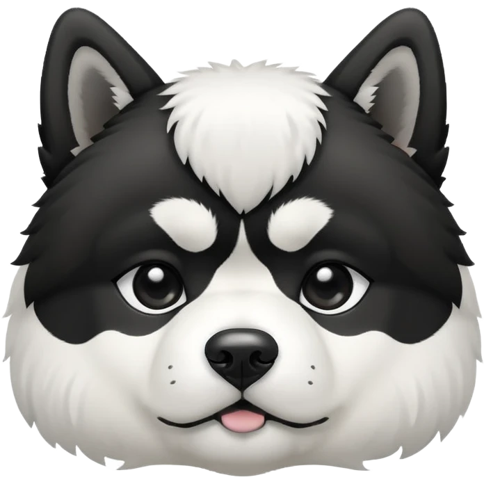 Black and white Akita  emoji