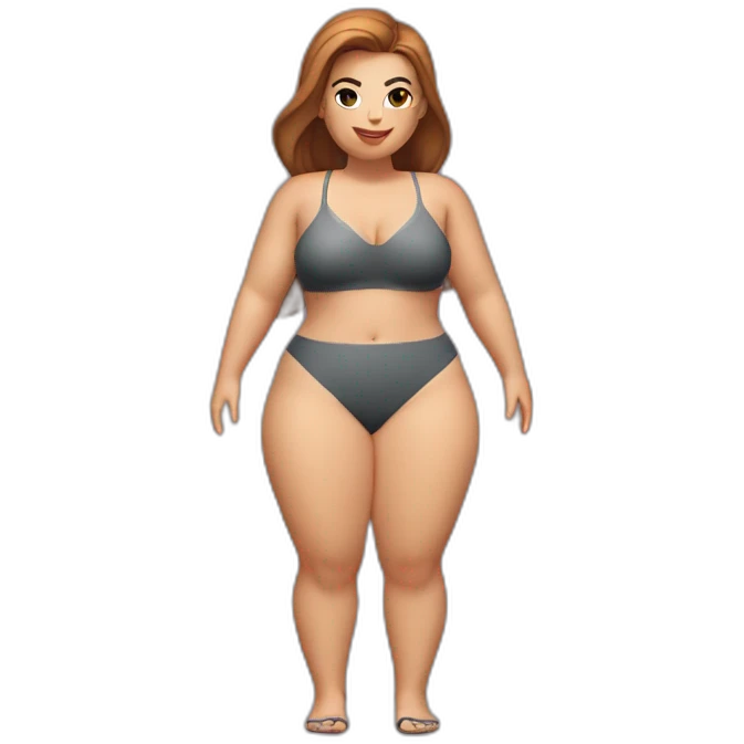 Slim-Thicc woman swimsuit posing full body (curvy slim body type, perfect body, hourglass figure) emoji