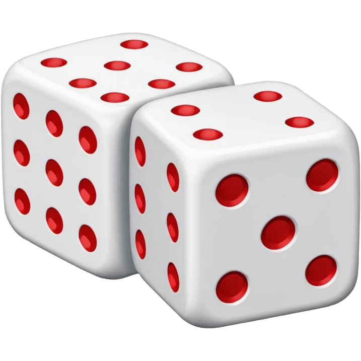 two dices in with red details emoji