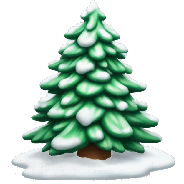 snowy christmas tree emoji