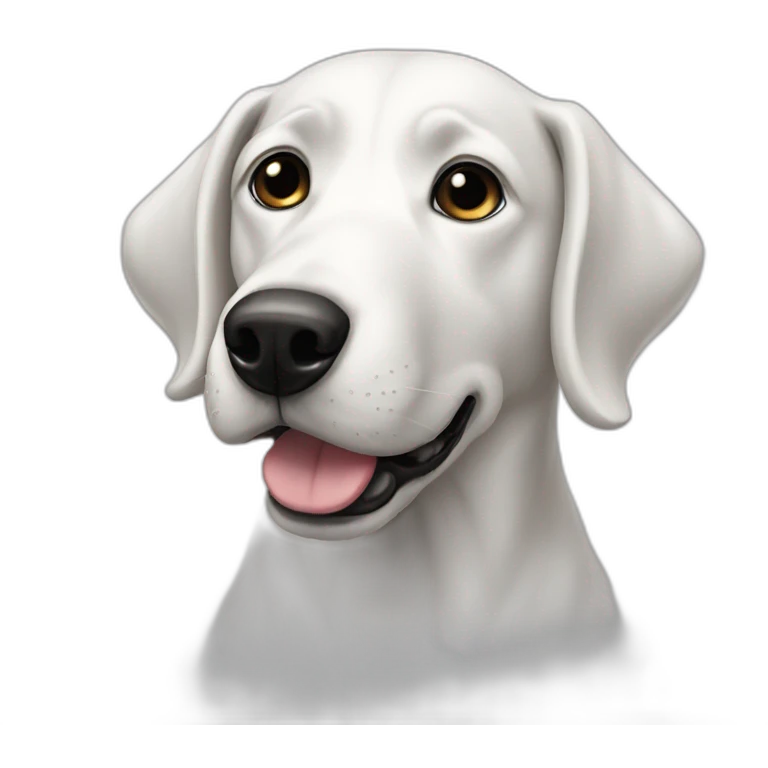 White.dog with Black head emoji